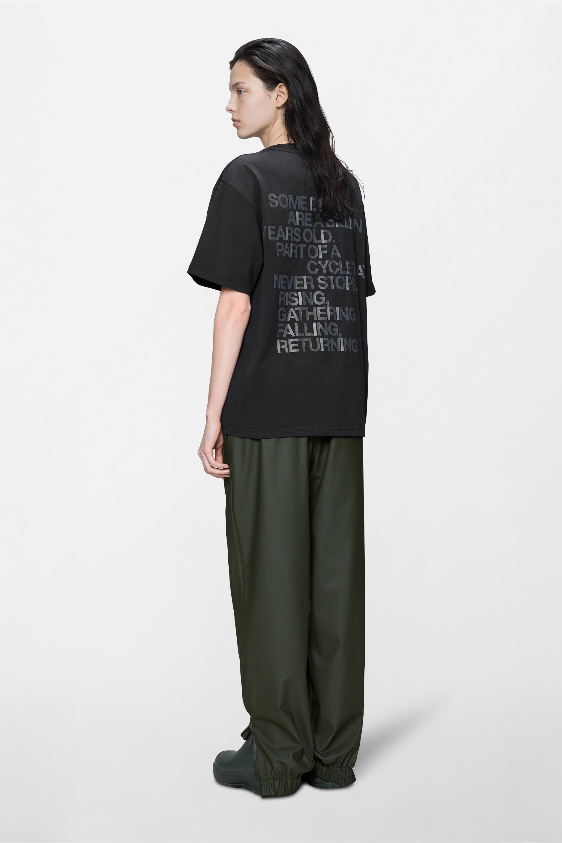 RAINS Classic T-shirt Rains Black Short Sleeve