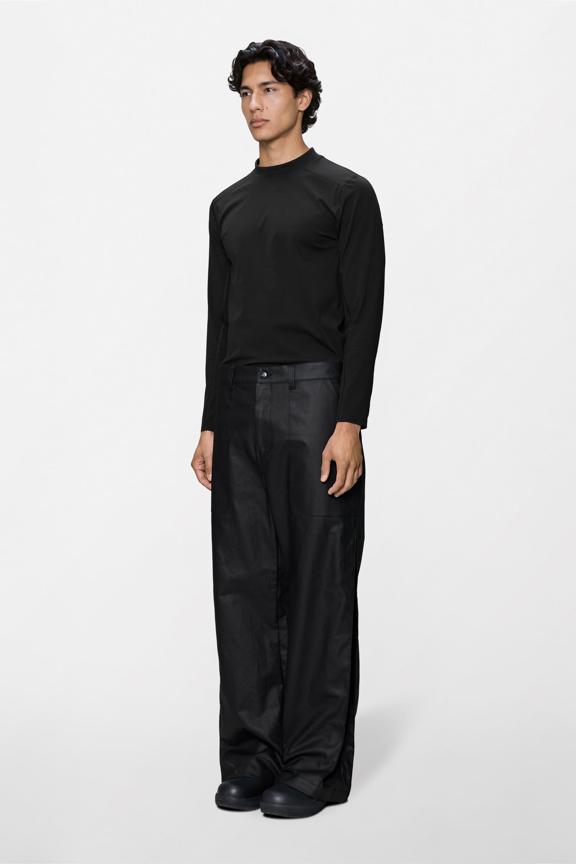 RAINS Heavy Woven Pants Straight Black Pants