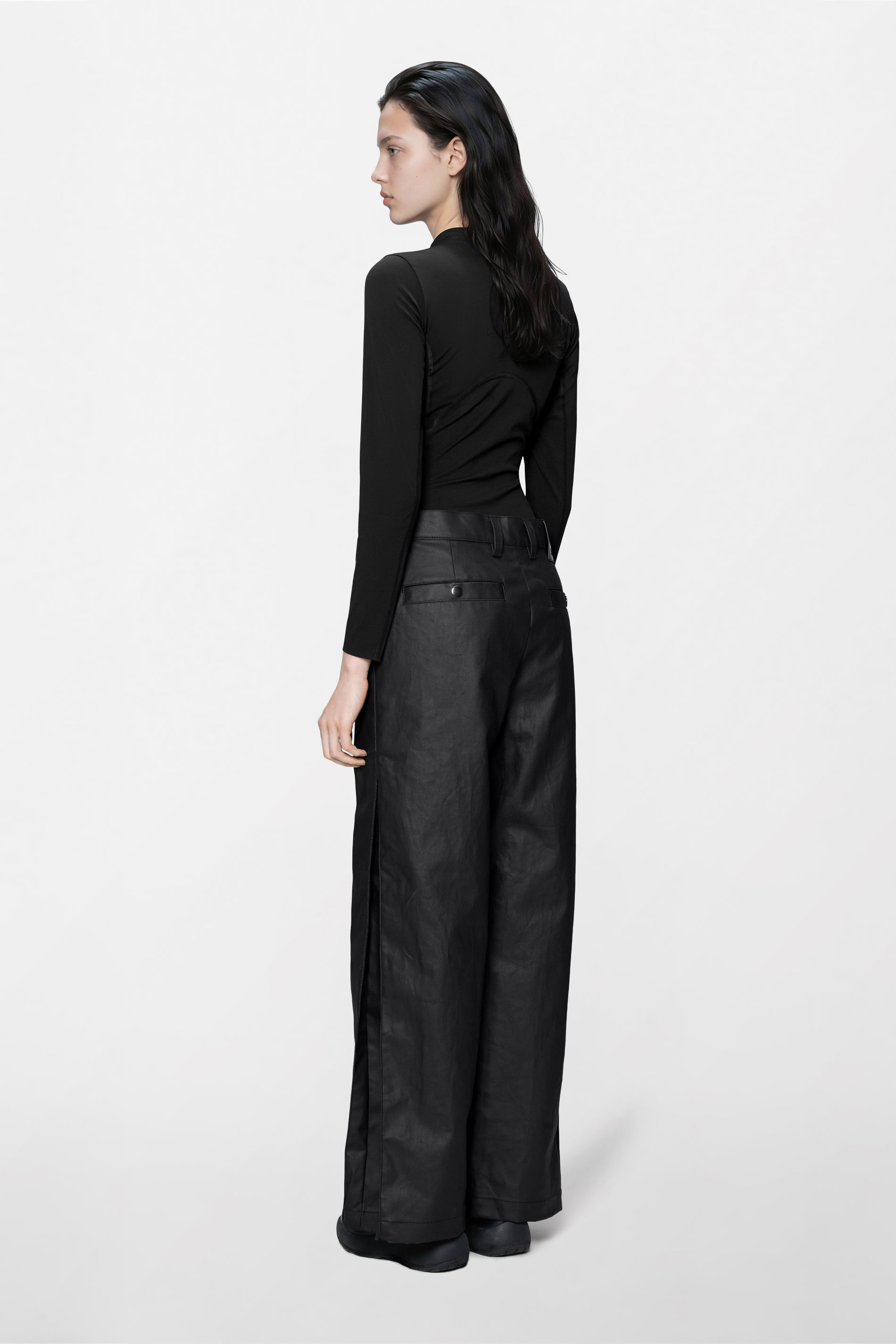 RAINS Heavy Woven Pants Straight Black Pants