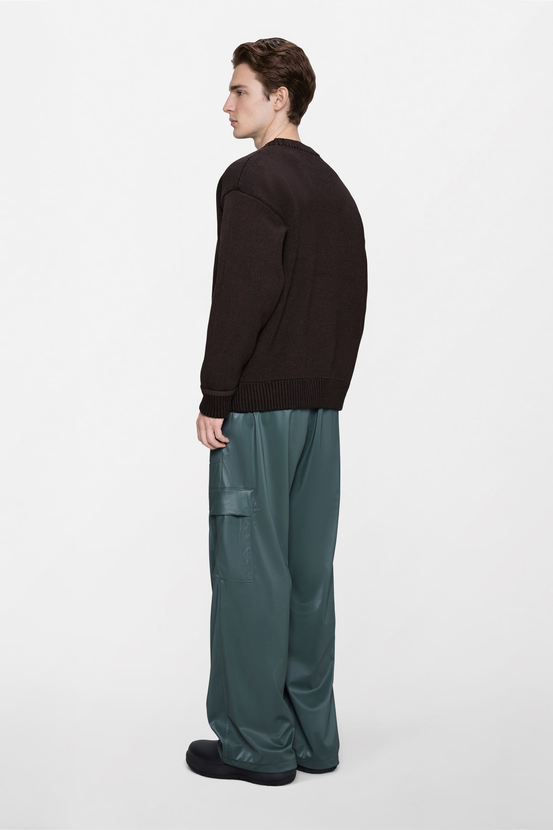 RAINS Sowa Knit Crew Neck Bark / Black Long Sleeve