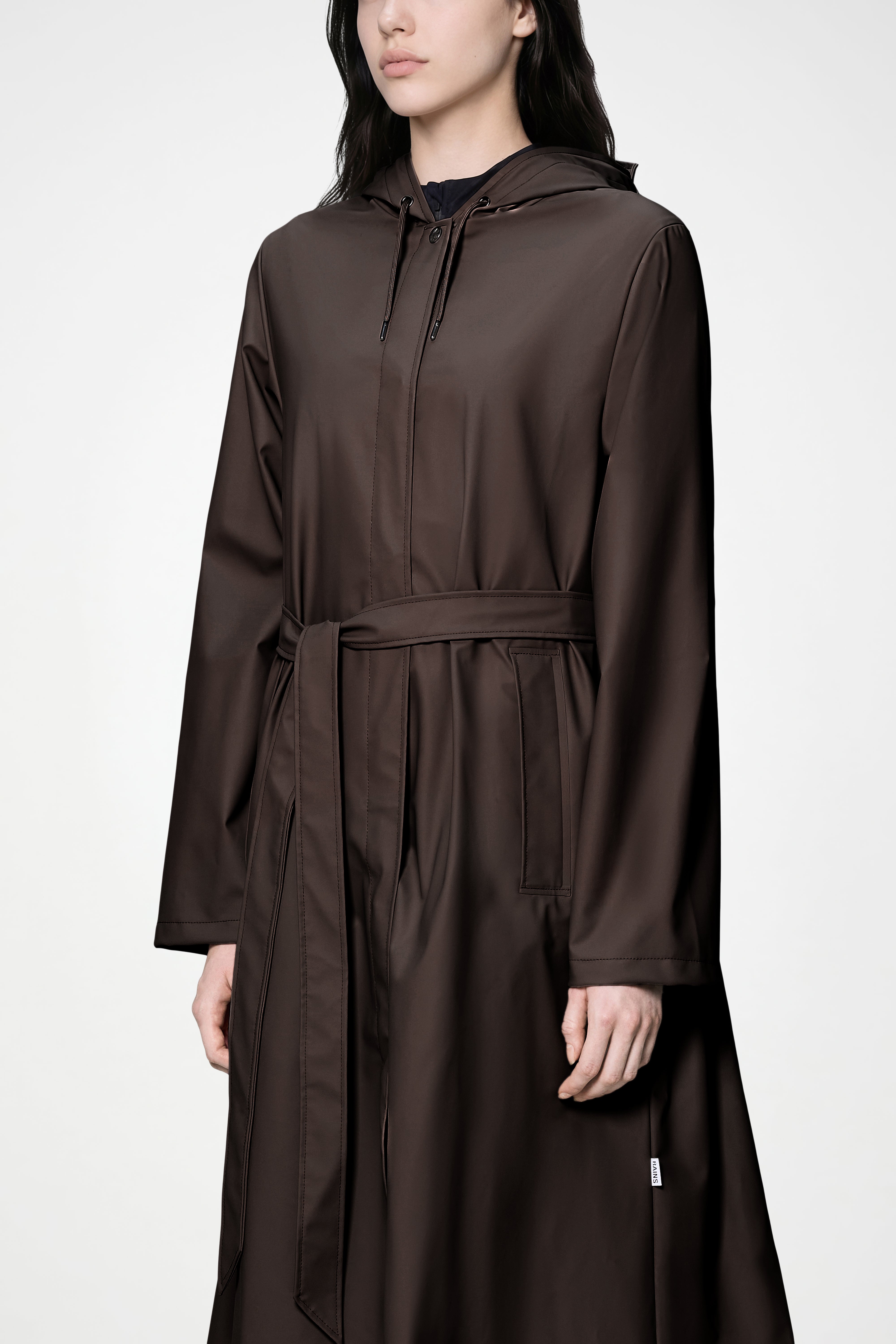 RAINS A-Line Longer W Jacket Bark Jacket