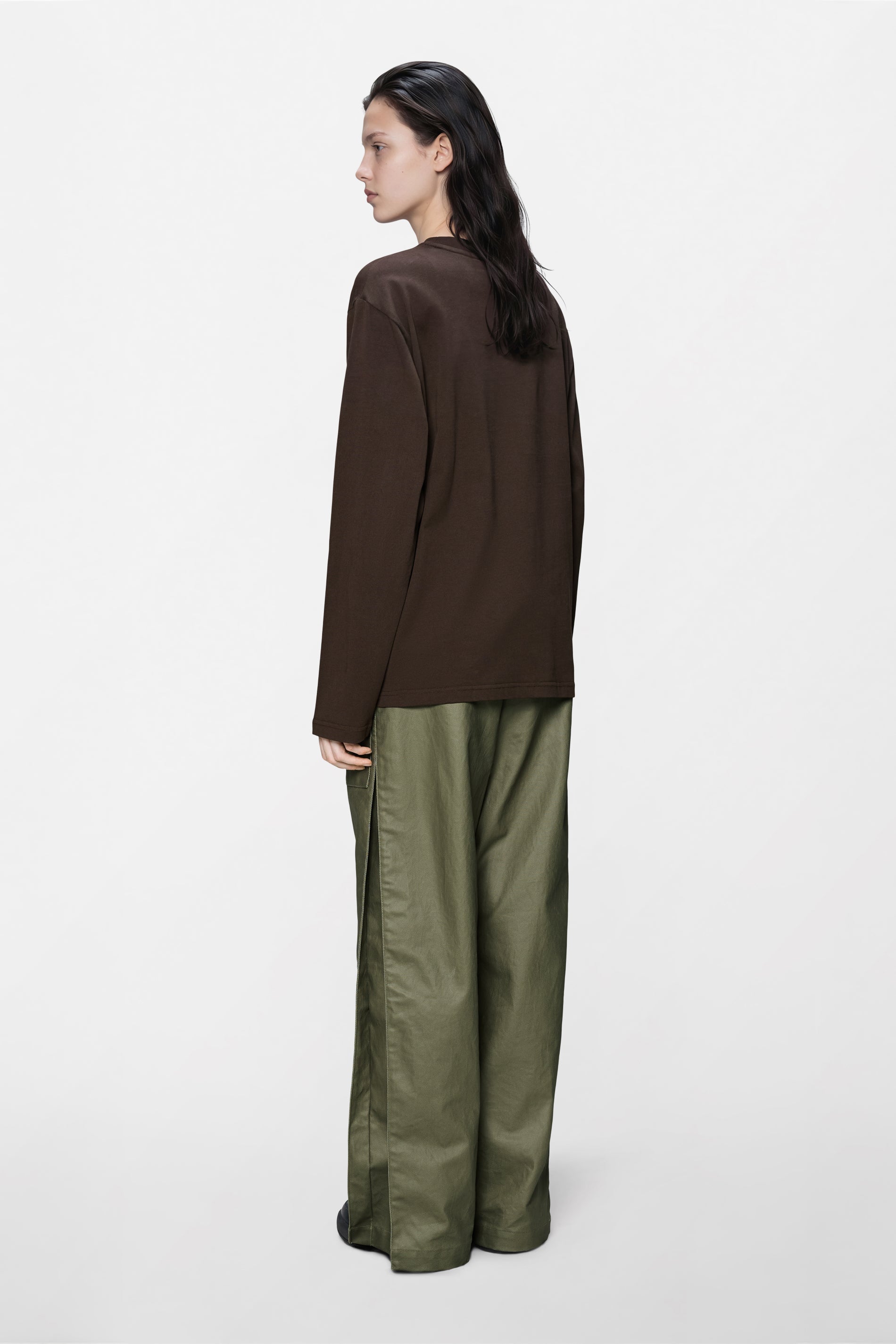 RAINS Classic Long Sleeve T-shirt Rains Bark Long Sleeve
