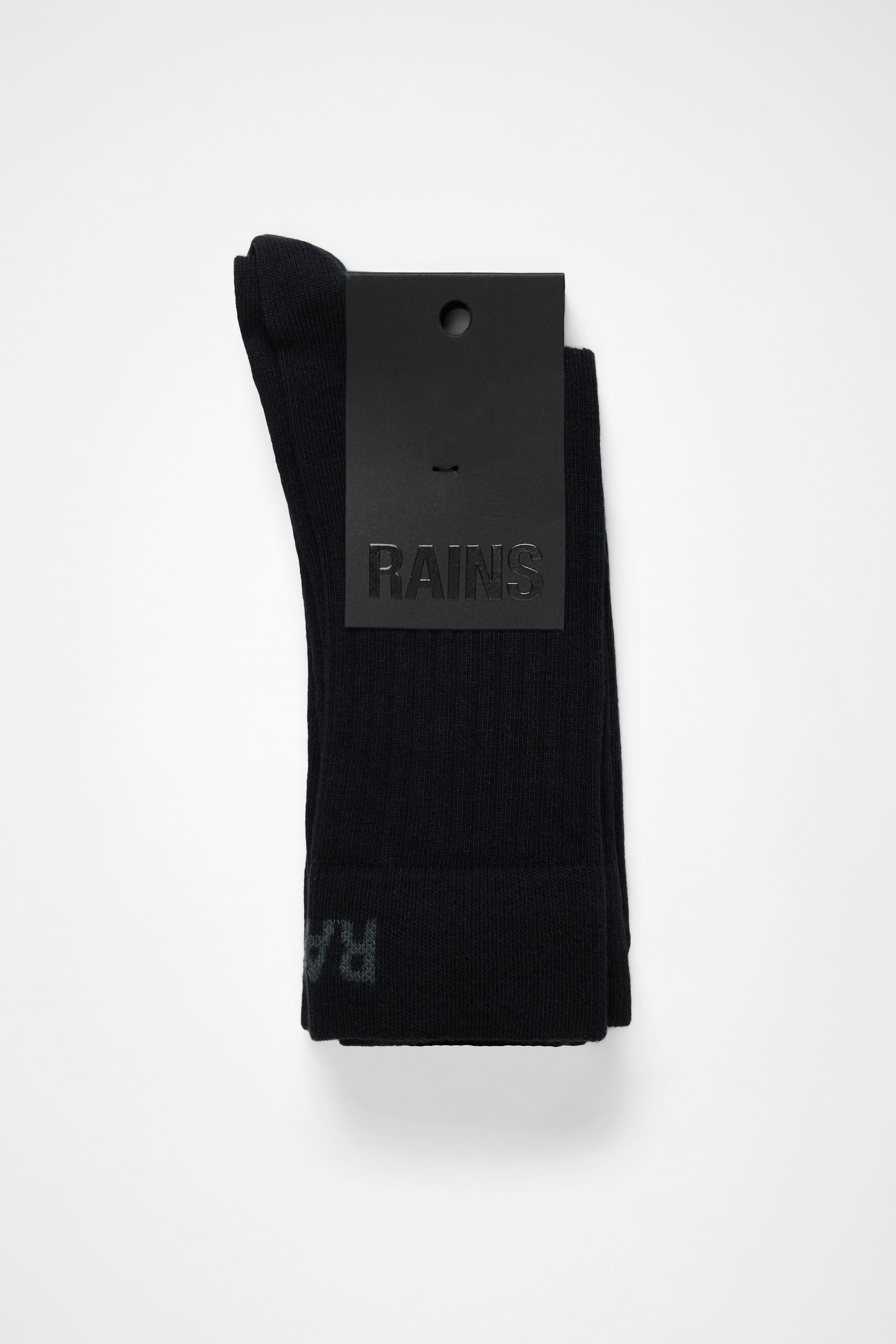 RAINS Logo Socks 2-Pack Black/Black Socks