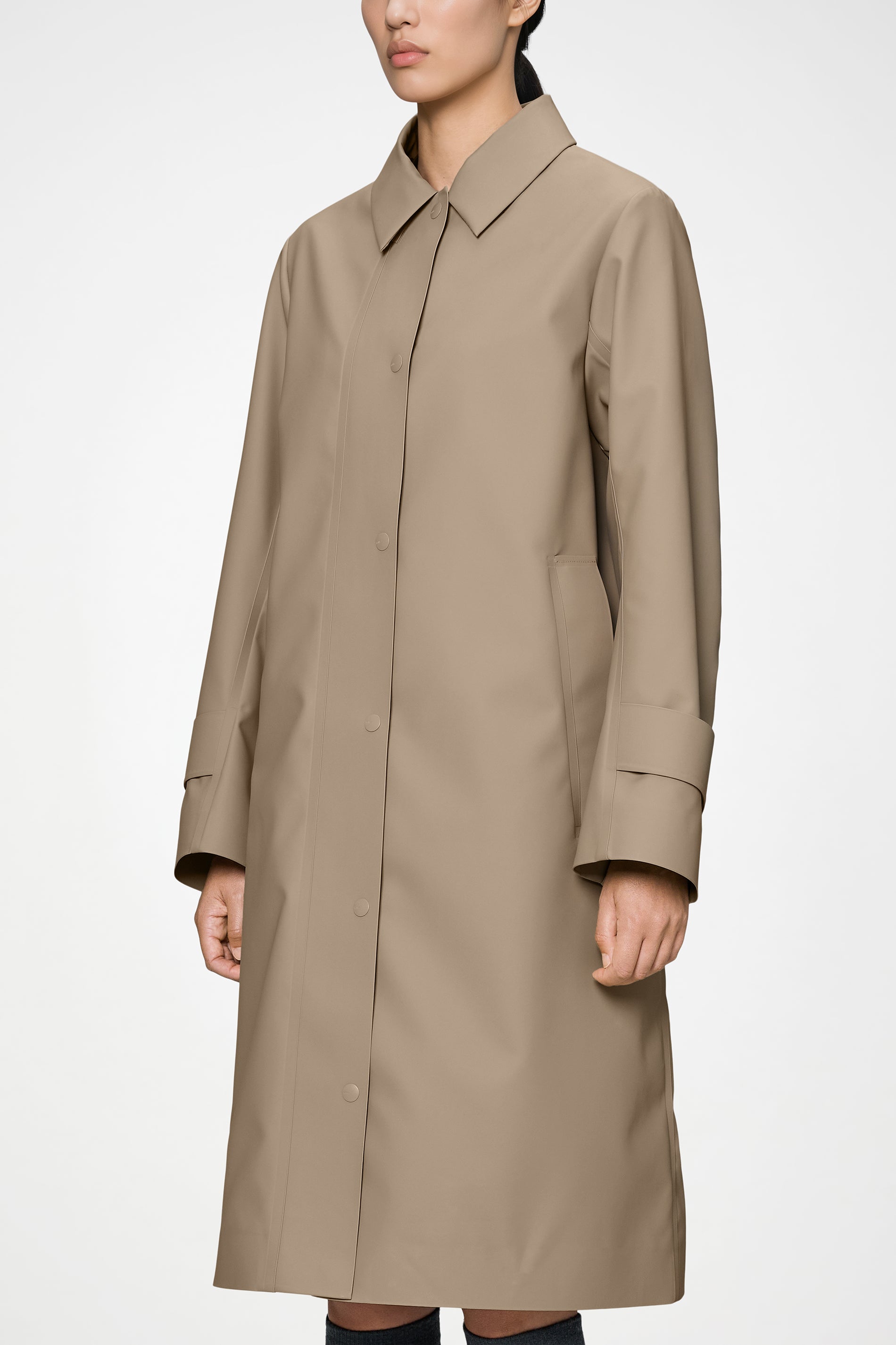RAINS Nara Long W Jacket Beige Jacket